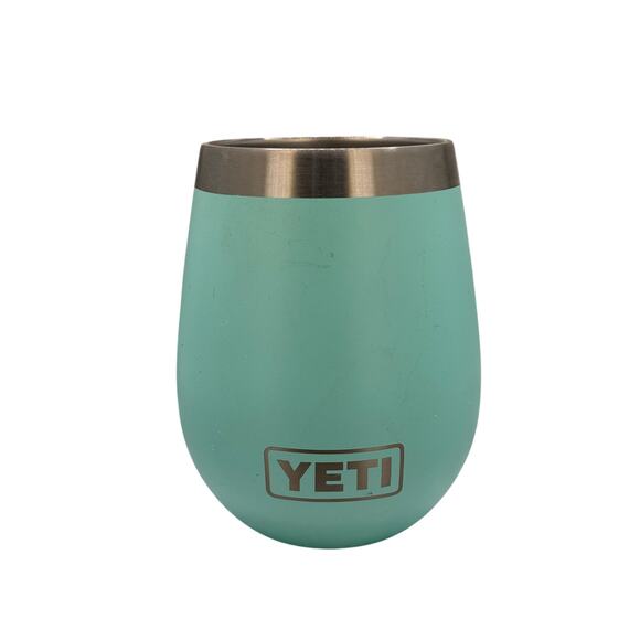 YETI Rambler 10 oz Teal Branded Wine Tumbler Stainless Steel Cup NO LID - Picture 3 of 3